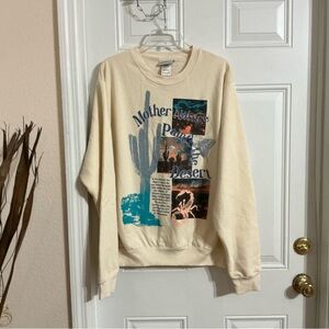 Modern Lux Cream Mother Nature Paints the Desert Sweatshirt Size L